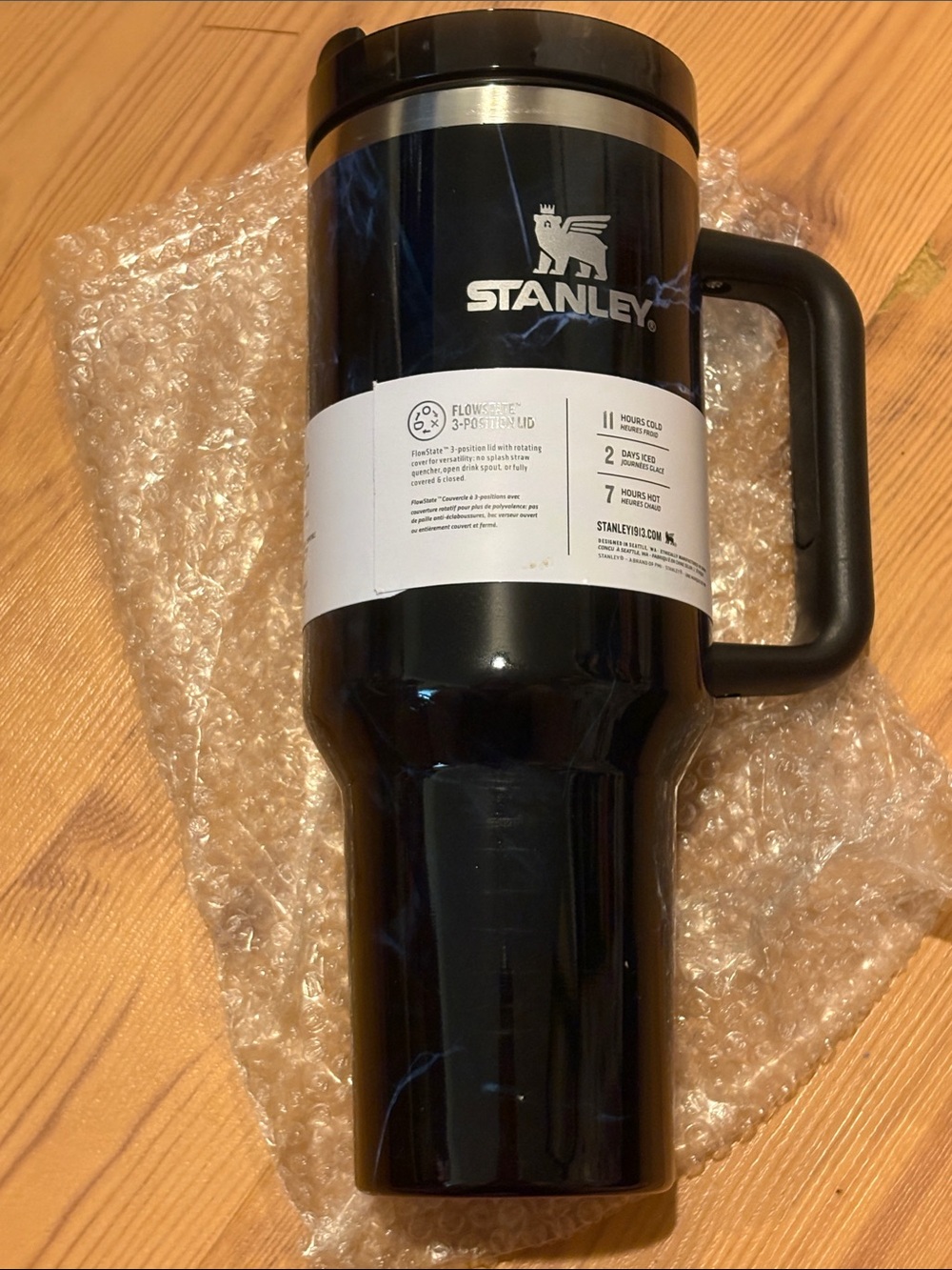 Stanley Black Marbled Insulated 40 oz Cup with Handle - Picture 2 of 5